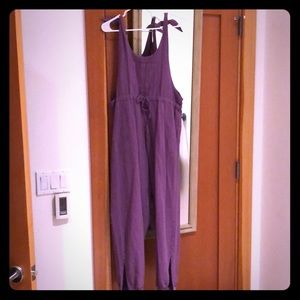 Purple cotton overalls
